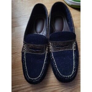 TB Phelps Penny loafers Blue Wool Leather Detail 11M